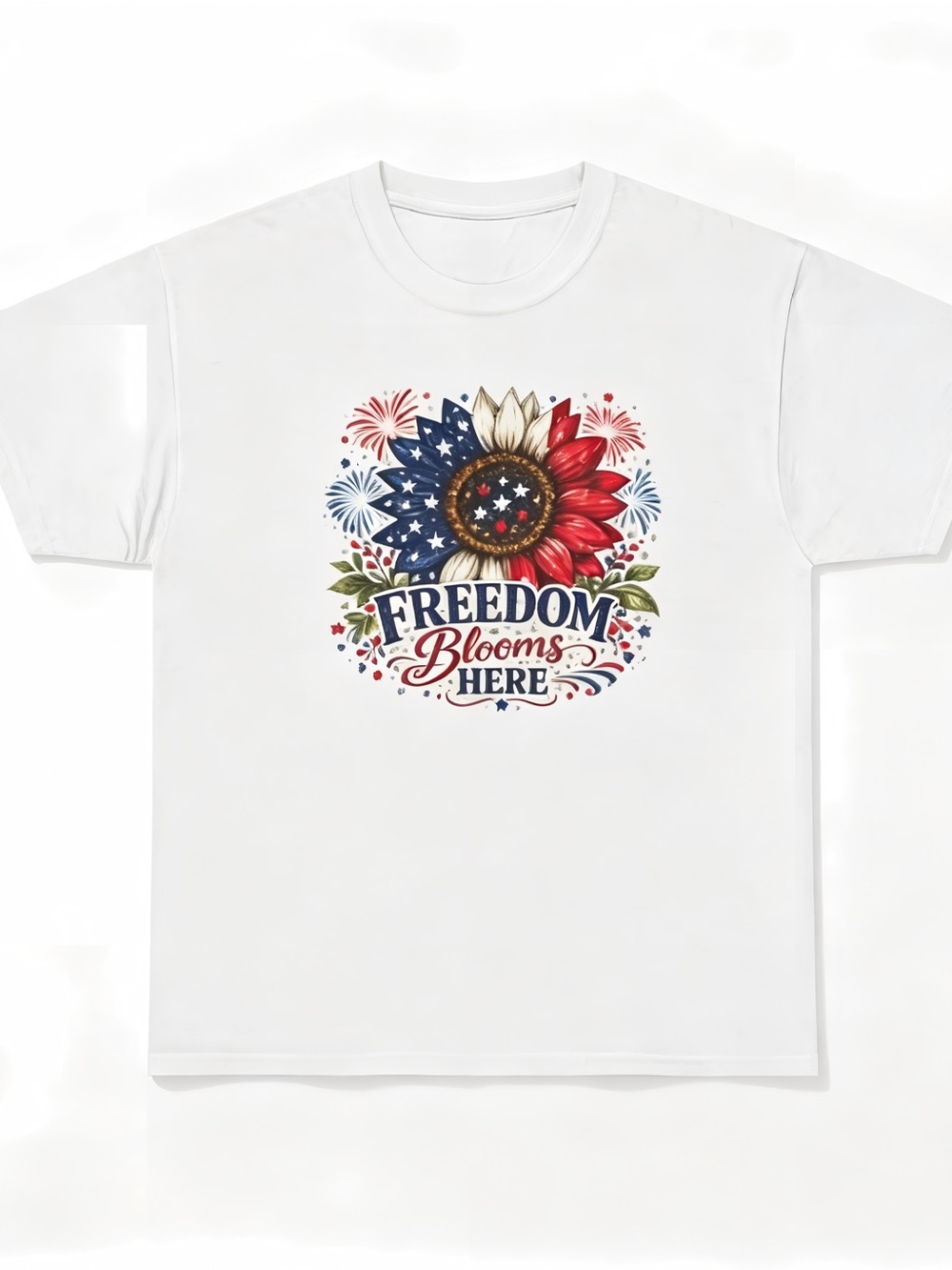 Freedom Blooms Here Short Womens Mens T-shirt Unisex